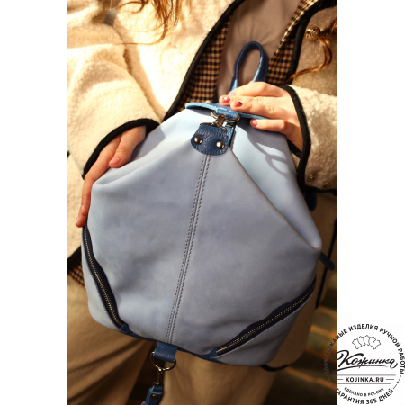 Женский кожаный рюкзак "Афродита" (серый нубук)