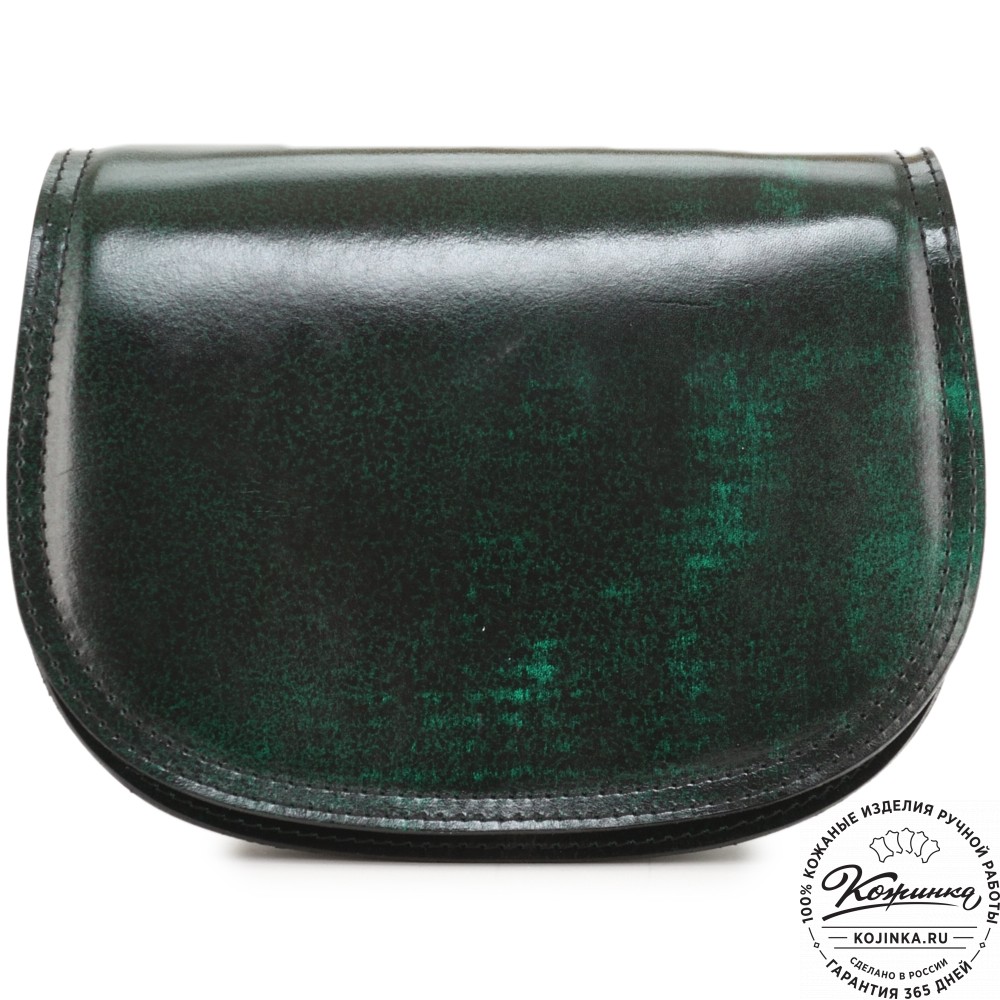 Женская кожаная сумка "Аргентина" (глянец зелёный)