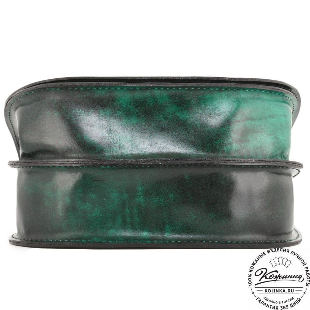 Женская кожаная сумка "Аргентина" (глянец зелёный)