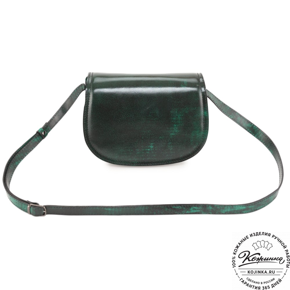 Женская кожаная сумка "Аргентина" (глянец зелёный)