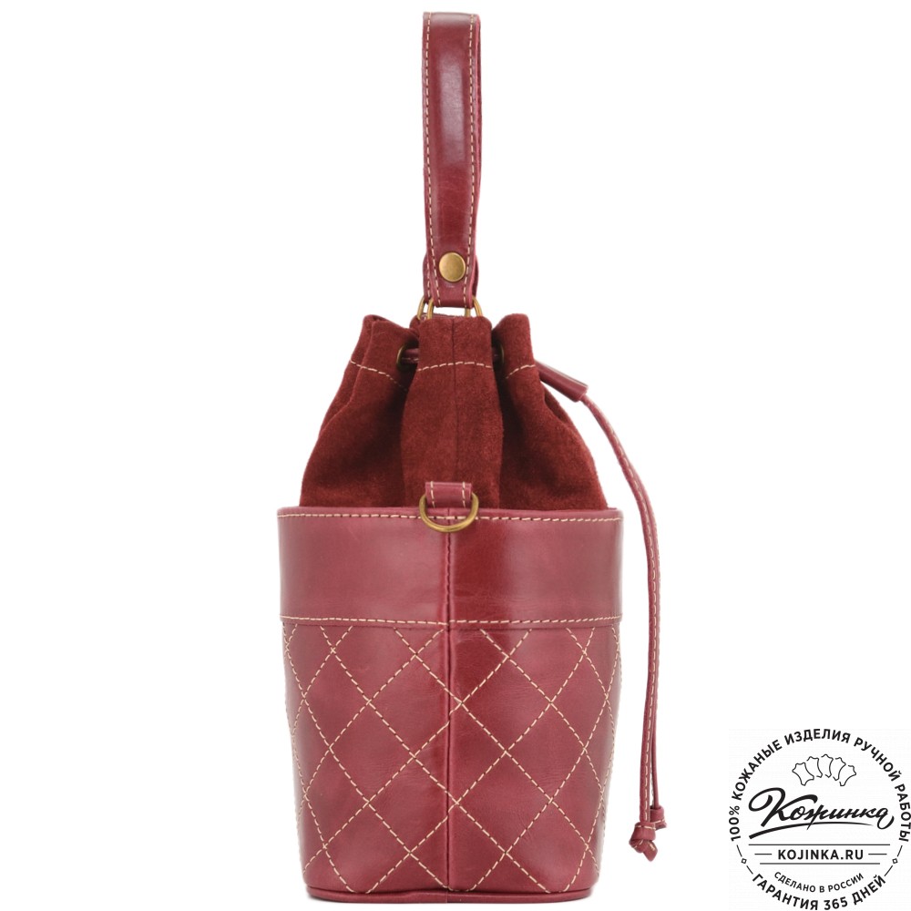 Женская кожаная сумка "Жизель" (бордо)