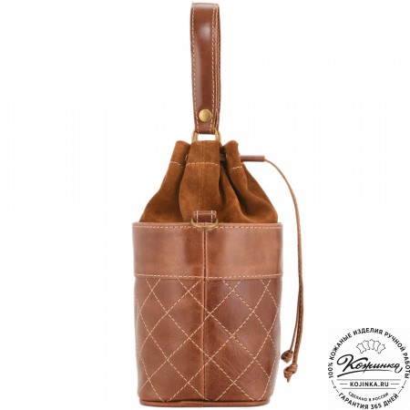 Женская кожаная сумка "Жизель" (коричневый)