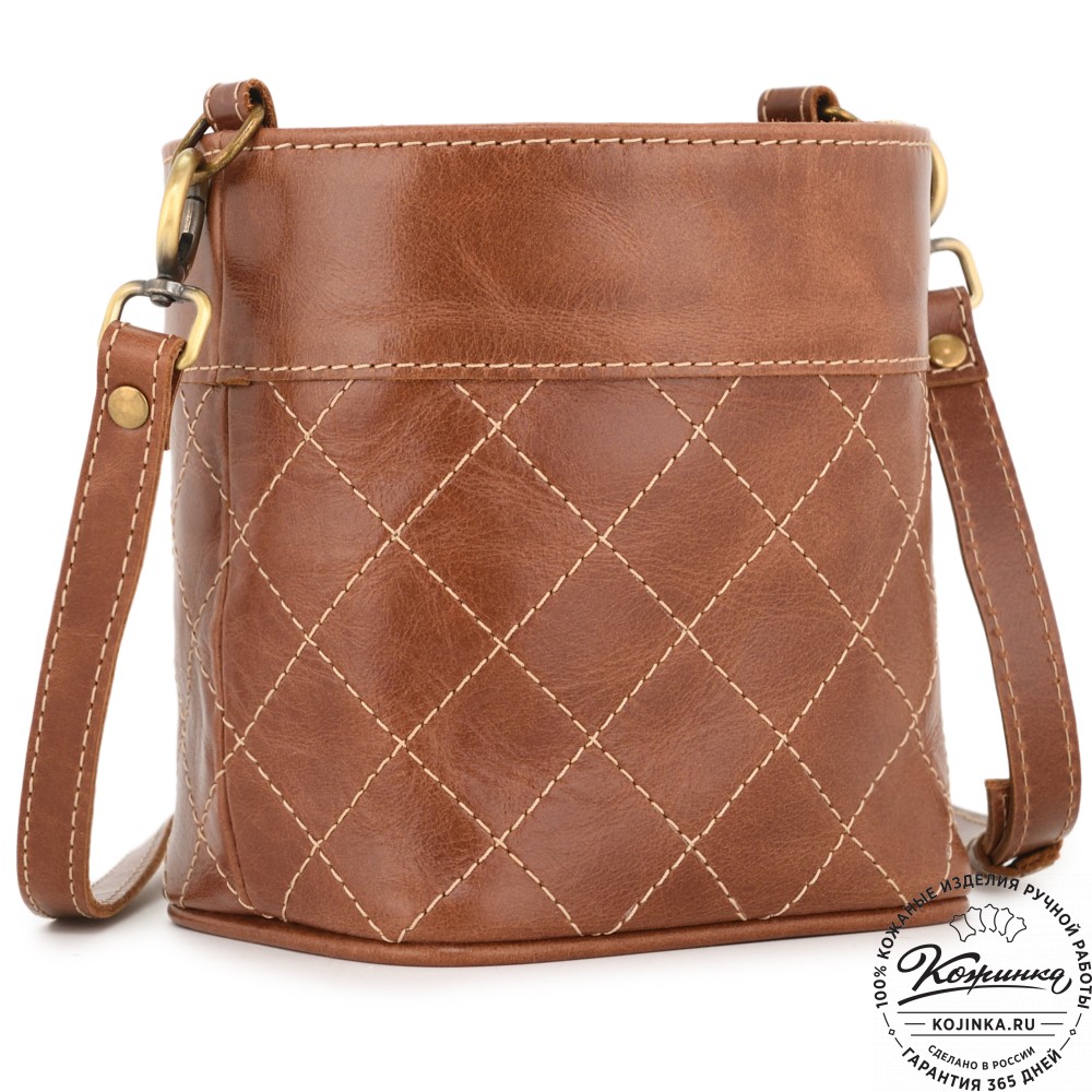 Женская кожаная сумка "Жизель" (коричневый)