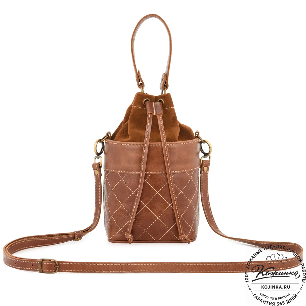 Женская кожаная сумка "Жизель" (коричневый)