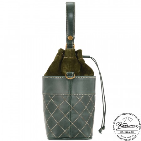 Женская кожаная сумка "Жизель" (зеленый)