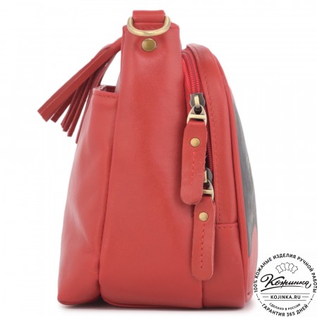 Женская кожаная сумка "Эмма" "Пантера" (красный)