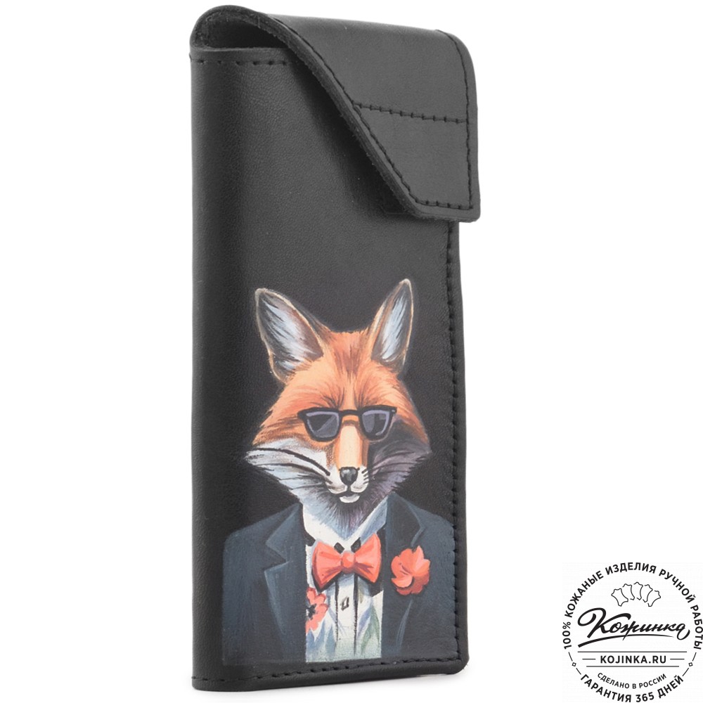 Кожаный футляр для очков "Марокко" "Лис в очках"