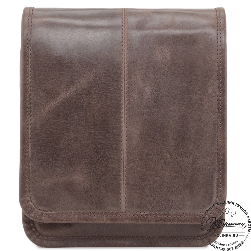 Кожаная сумка через плечо "Митчел мини" (темно-коричневая антик)