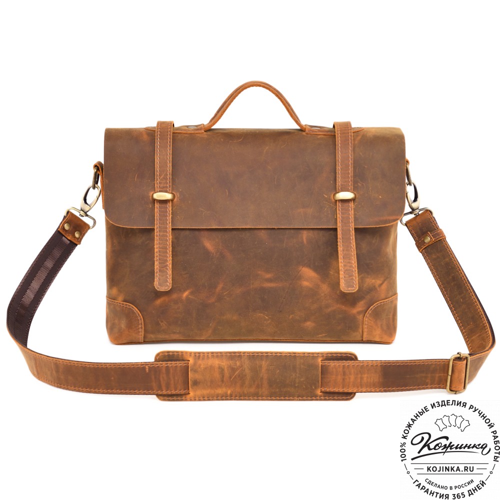  Кожаный портфель "Англетер" (рыжий крейзи)