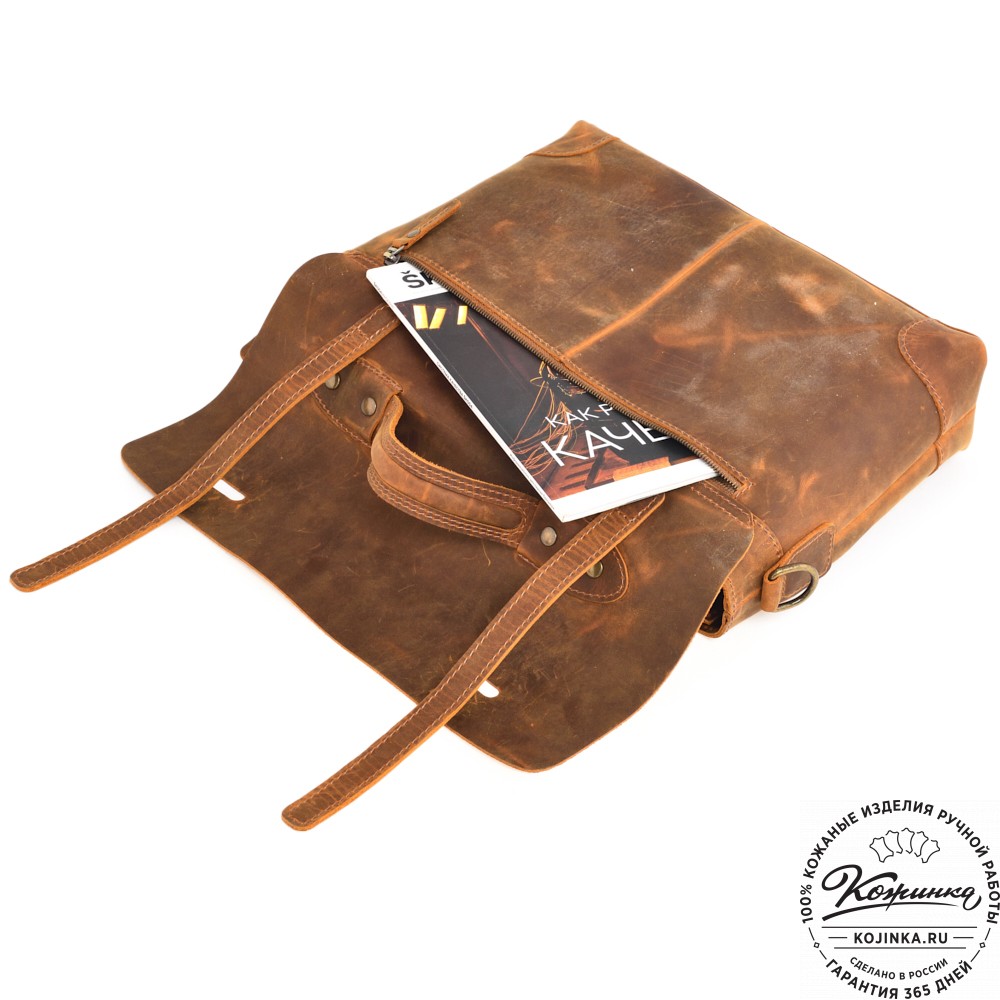  Кожаный портфель "Англетер" (рыжий крейзи)