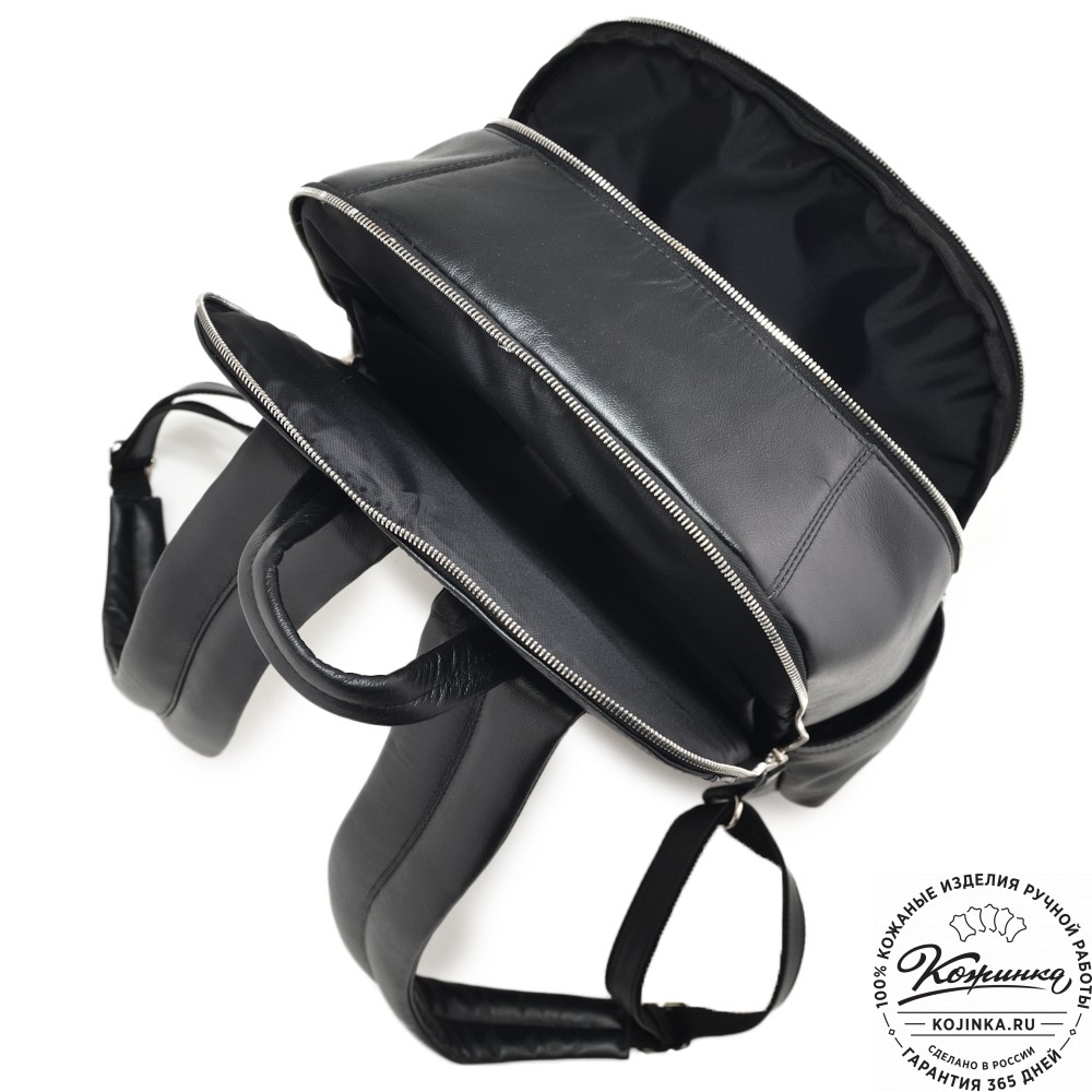 Кожаный рюкзак "Гудвин" (чёрный)