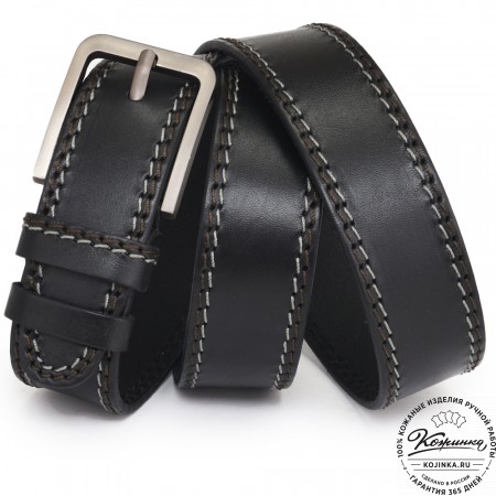 Кожаный ремень "Томас" (черный)