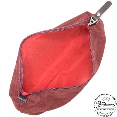 Кожаная косметичка "Лорен" (бордо)