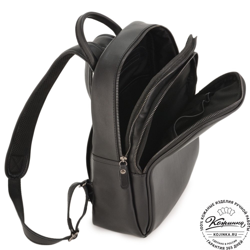 Кожаный рюкзак "Рамона" (чёрный)
