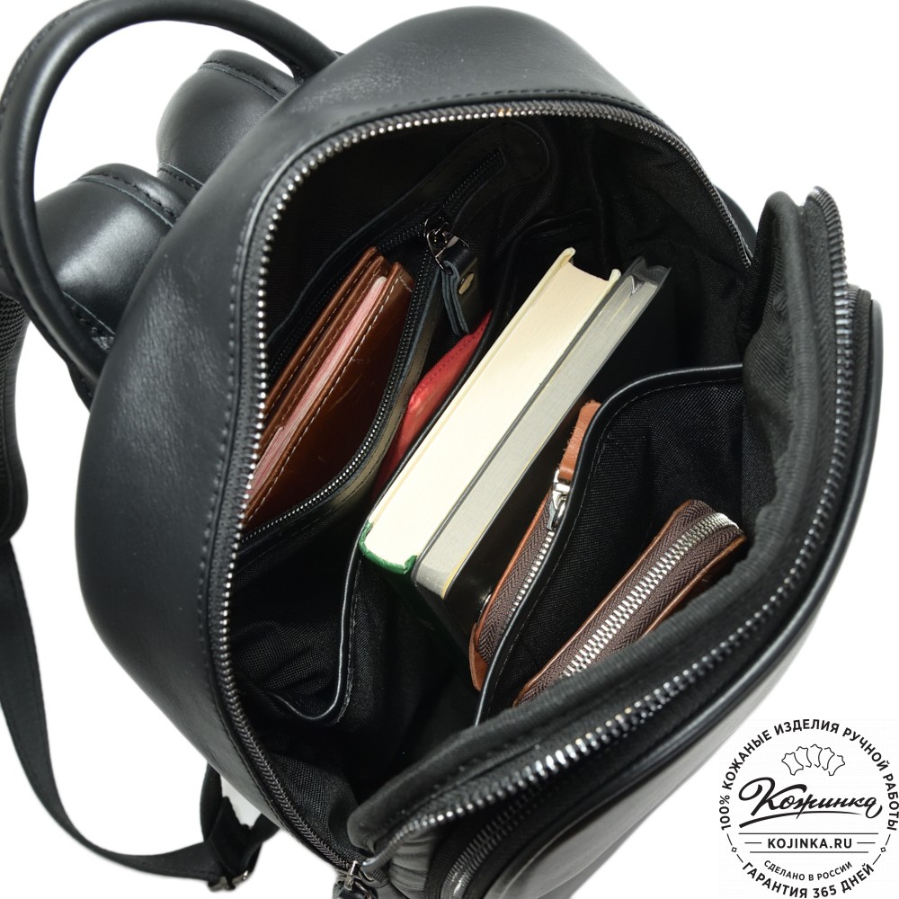 Кожаный рюкзак "Рамона" (чёрный)