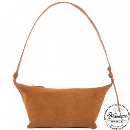 Женская кожаная сумка "Тойс" велюр (рыжая)
