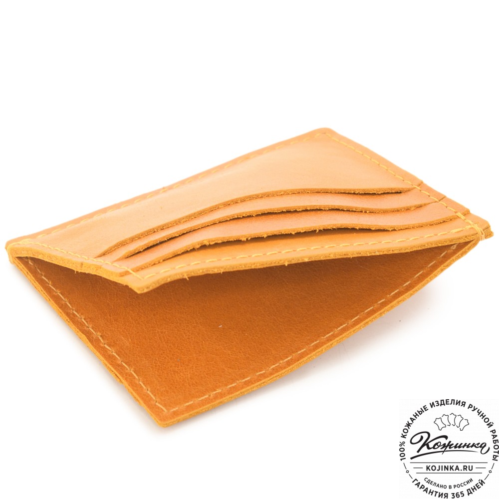 Кожаный картхолдер "Вавилон" (желтый)