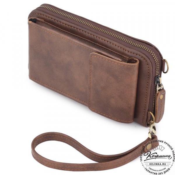 Кожаный клатч "Чукотка" (коричневый) . фото 1