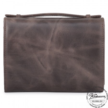 Кожаная барсетка "Фидель" (темно-коричневый антик)