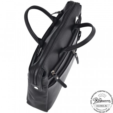 Кожаная деловая сумка "Гранд" (чёрная)