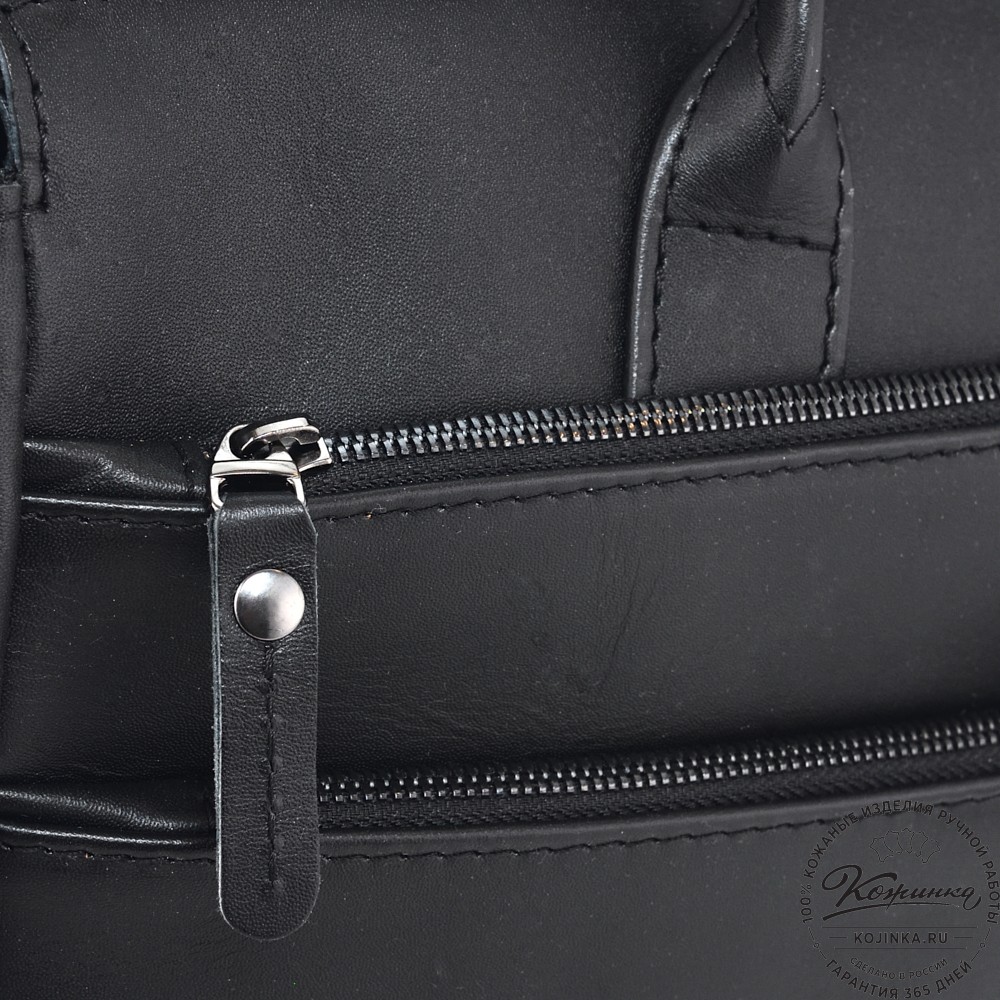 Кожаная деловая сумка "Гранд" (чёрная)