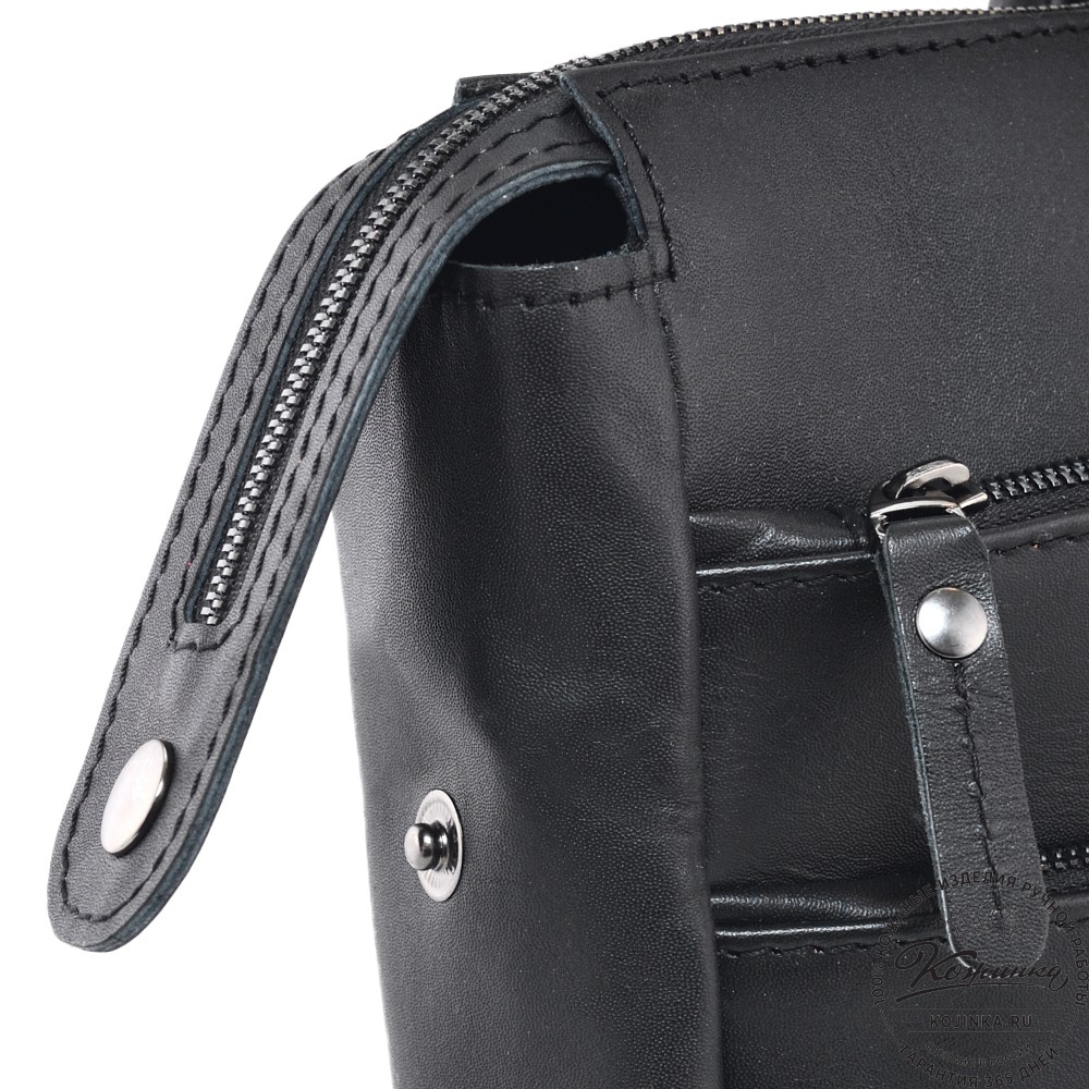 Кожаная деловая сумка "Гранд" (чёрная)