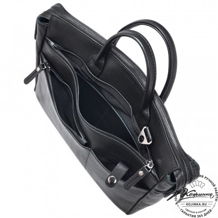 Кожаная деловая сумка "Гранд" (чёрная)