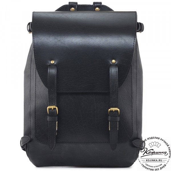 Кожаный рюкзак "Рафаэль" (чёрный). фото 1