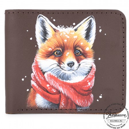 Кожаный бумажник "Рокки" "Лисенок" (коричневый)