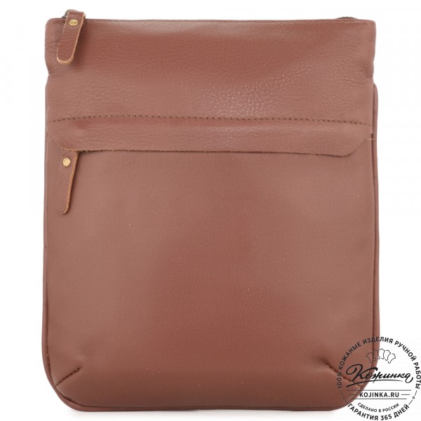 Мужская кожаная сумка "Говард" (коньяк). фото 1