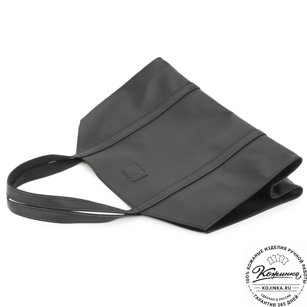 Кожаная шоппер-дровница "Родео" (черный)