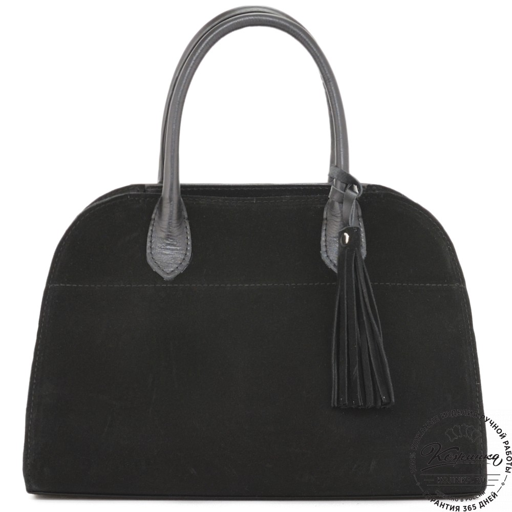 Женская кожаная сумка "Вирджиния" (черная)
