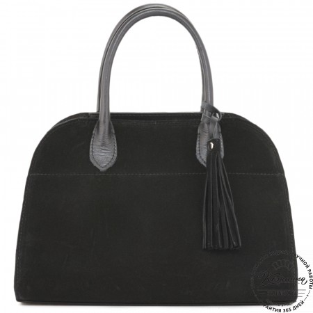 Женская кожаная сумка "Вирджиния" (черная)