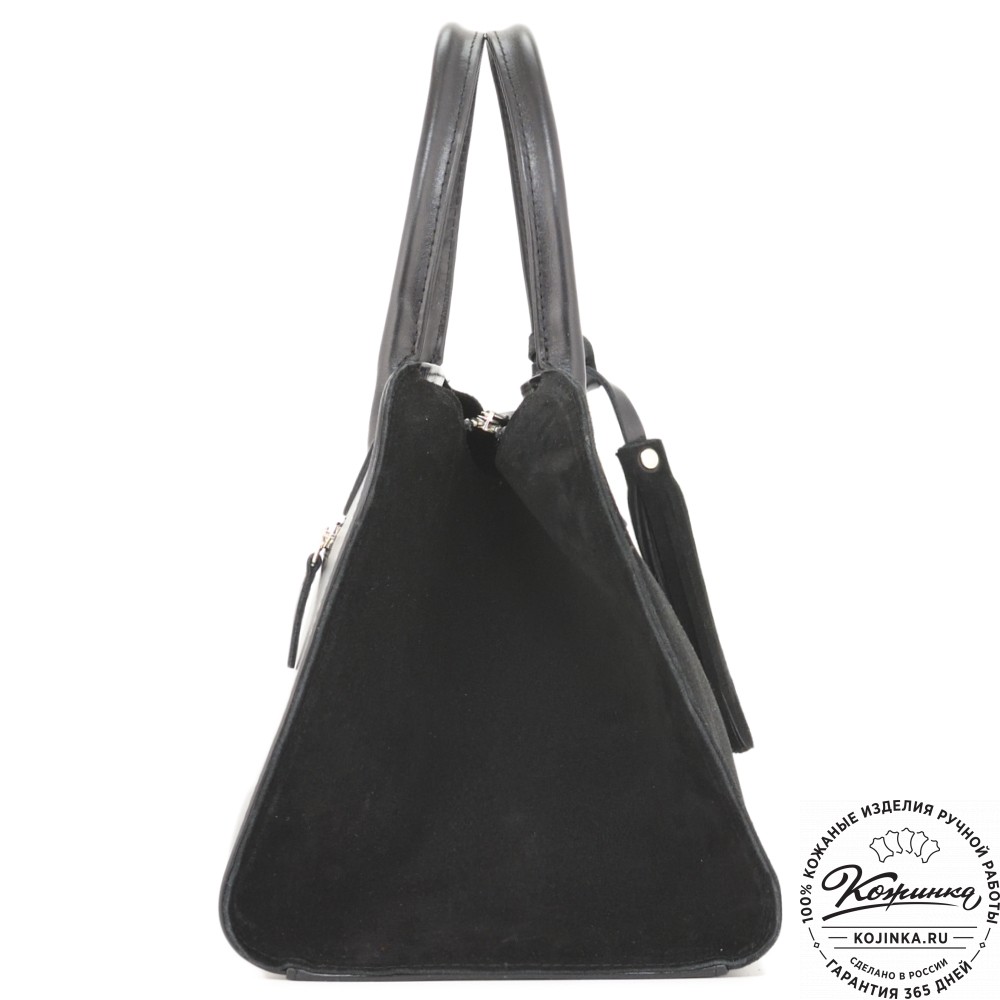 Женская кожаная сумка "Вирджиния" (черная)