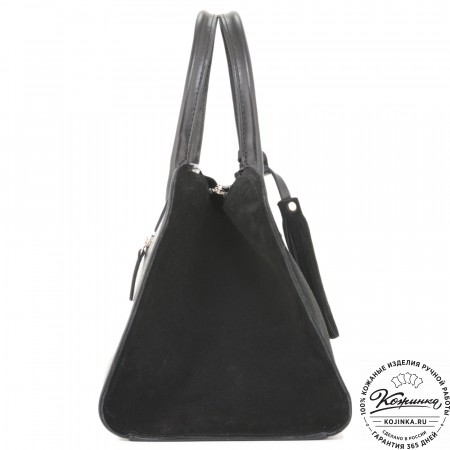 Женская кожаная сумка "Вирджиния" (черная)