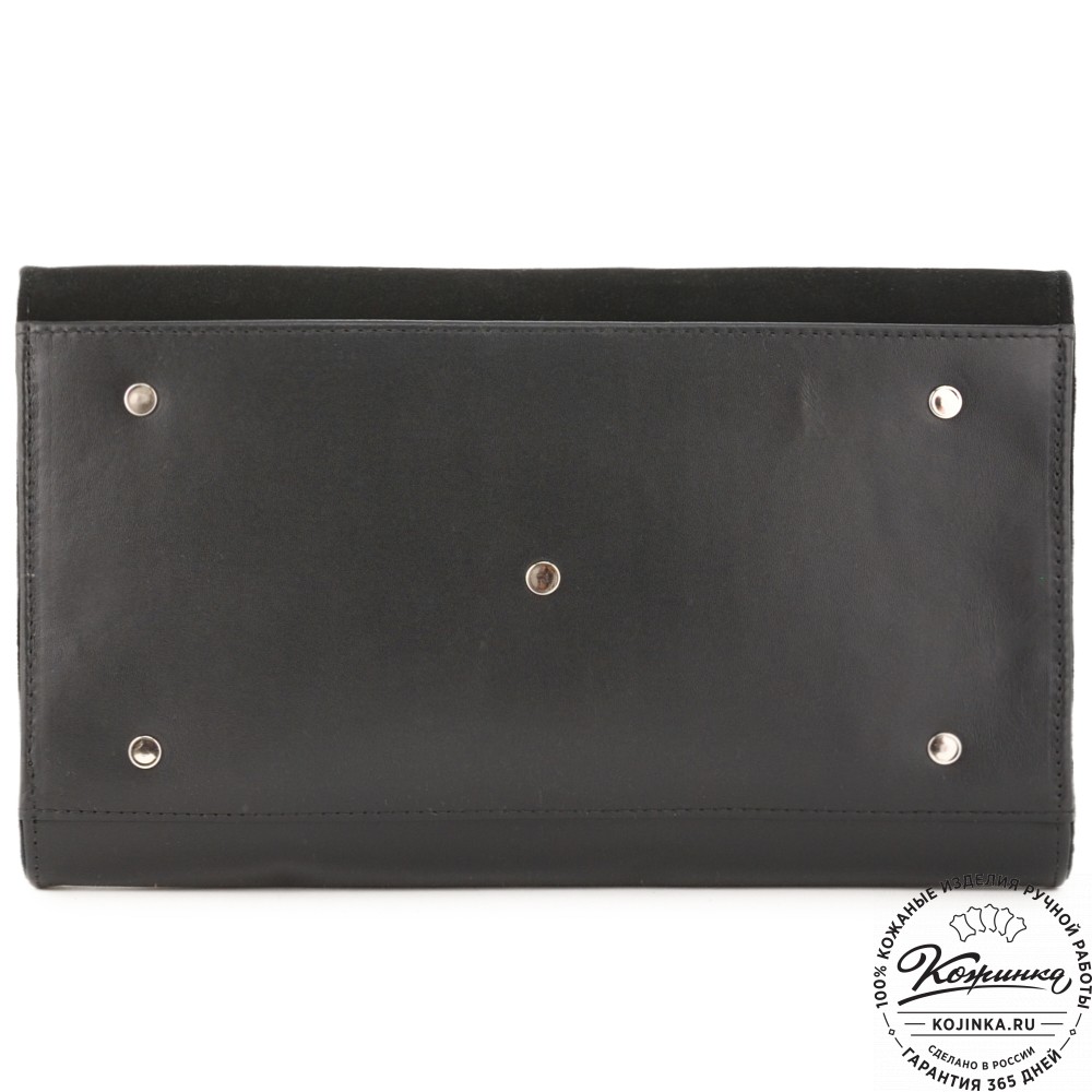 Женская кожаная сумка "Вирджиния" (черная)