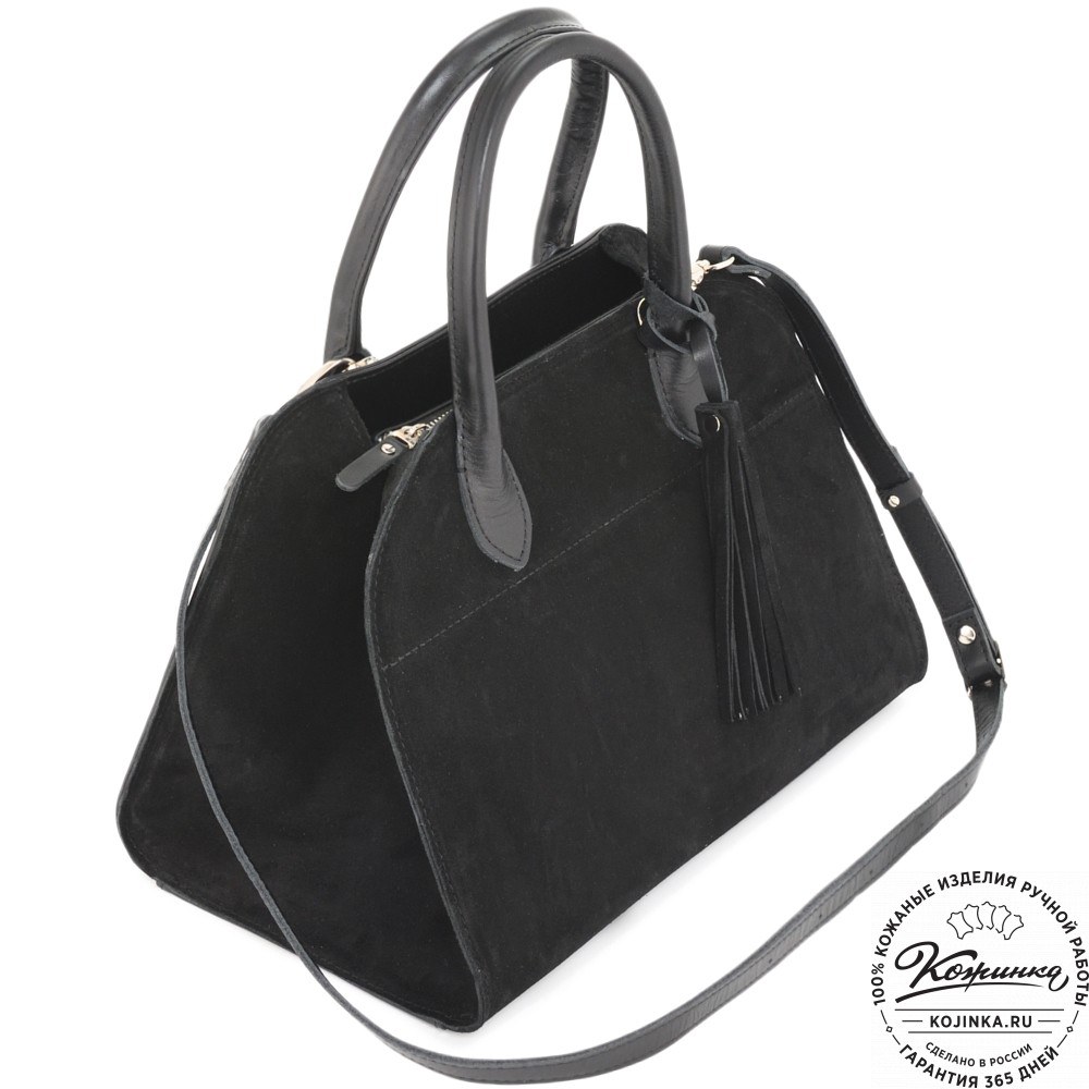 Женская кожаная сумка "Вирджиния" (черная)