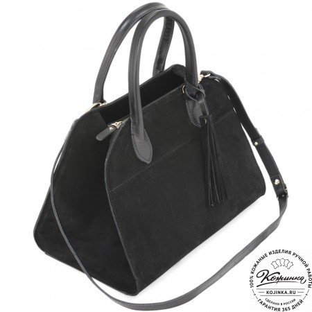 Женская кожаная сумка "Вирджиния" (черная)