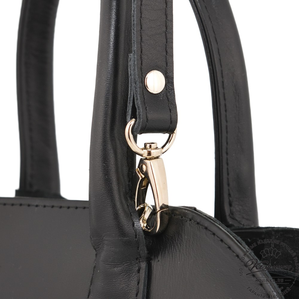 Женская кожаная сумка "Вирджиния" (черная)