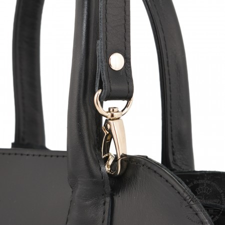 Женская кожаная сумка "Вирджиния" (черная)