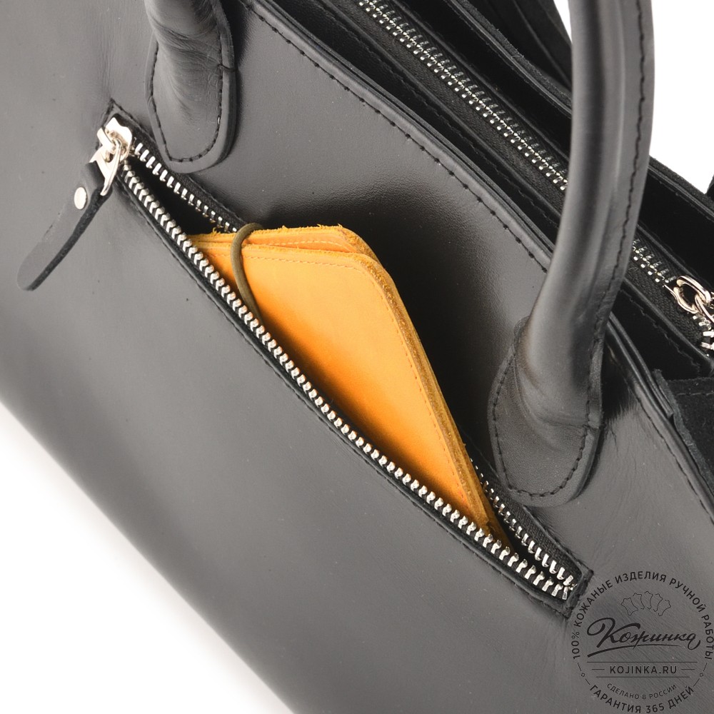 Женская кожаная сумка "Вирджиния" (черная)