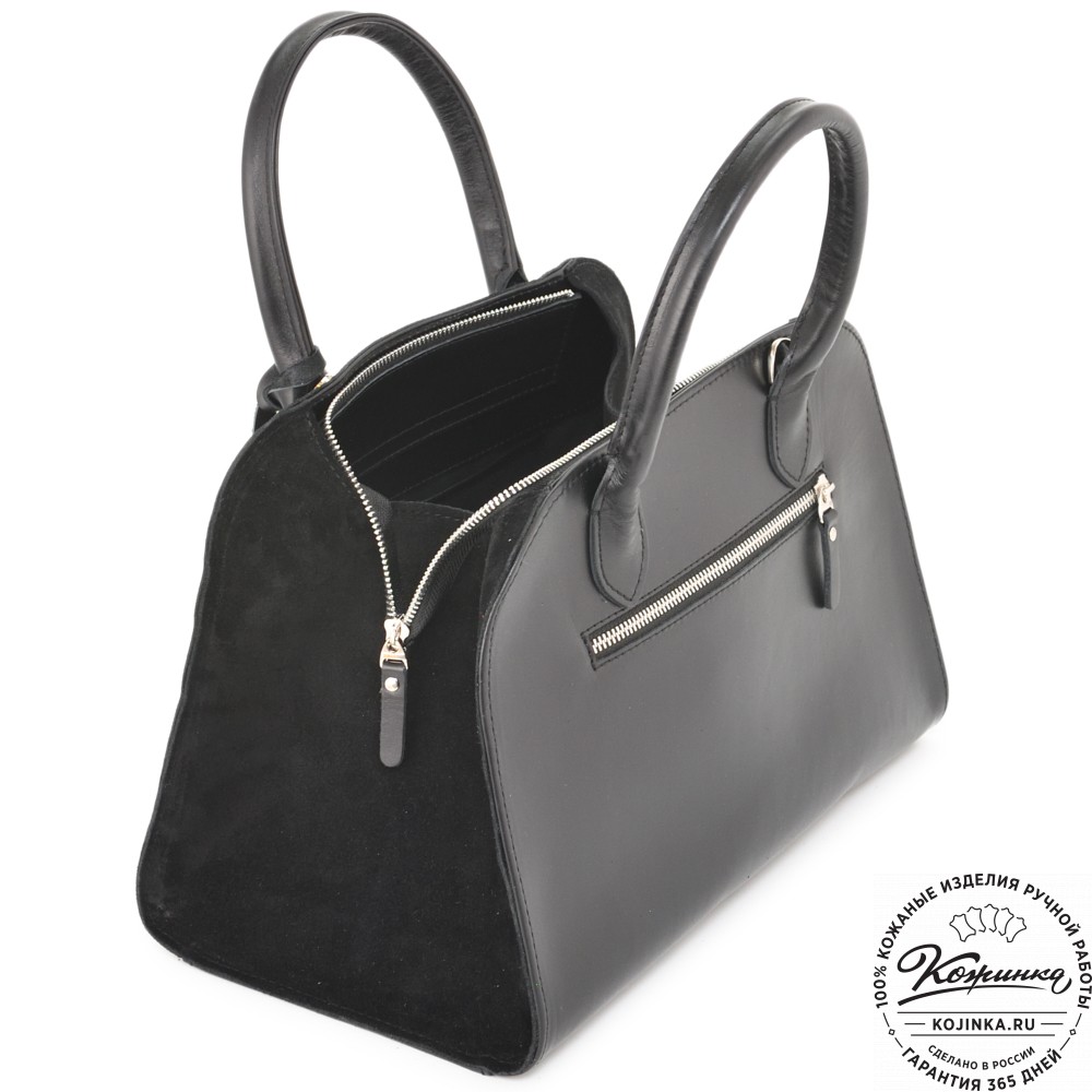 Женская кожаная сумка "Вирджиния" (черная)