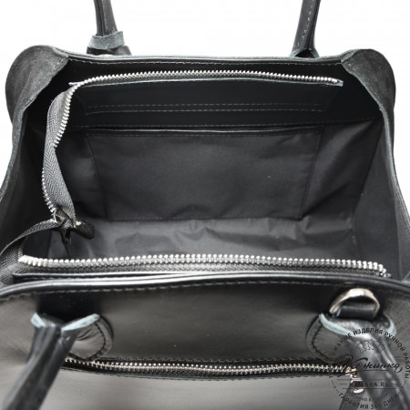 Женская кожаная сумка "Вирджиния" (черная)