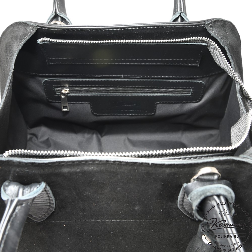 Женская кожаная сумка "Вирджиния" (черная)