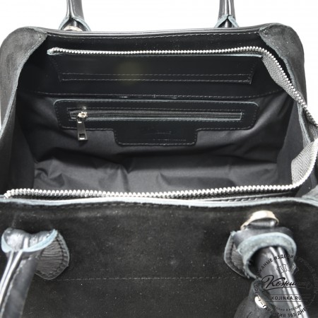 Женская кожаная сумка "Вирджиния" (черная)