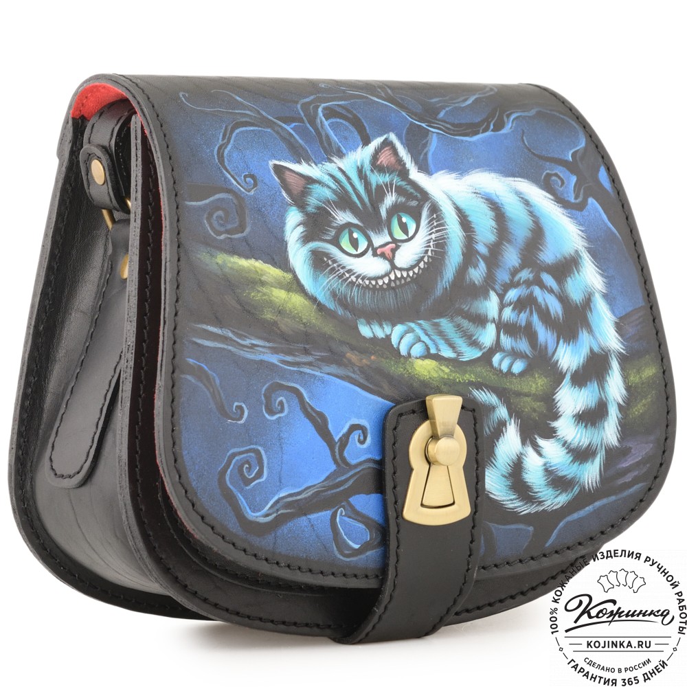 Кожаная сумка ручной работы "Джульетта-нью" "Чешир на ветке"