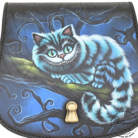 Кожаная сумка ручной работы "Джульетта-нью" "Чешир на ветке"