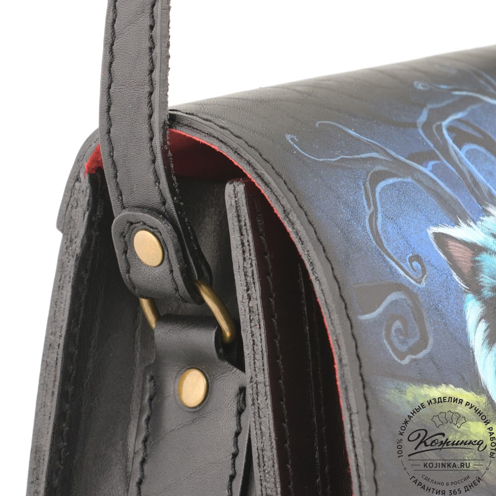 Кожаная сумка ручной работы "Джульетта-нью" "Чешир на ветке"