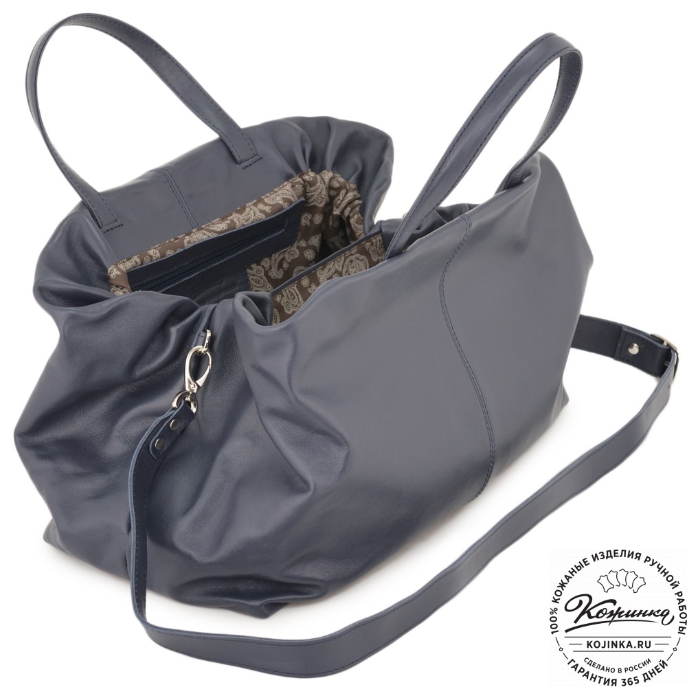Женская кожаная сумка "Испания" (синяя)