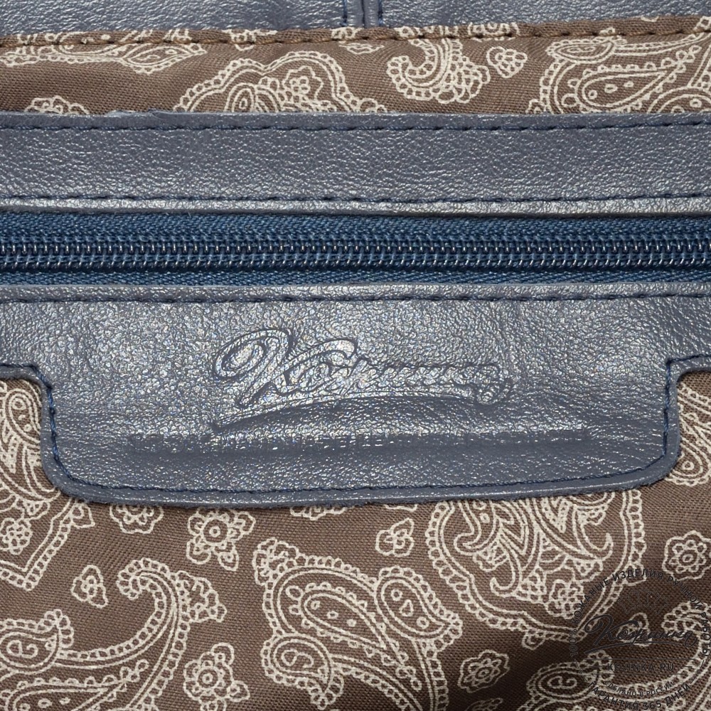 Женская кожаная сумка "Испания" (синяя)